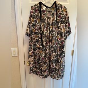 **SOLD** Floral Print Half Sleeve Chiffon Kimono
